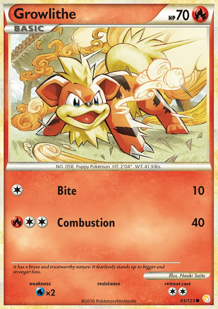Growlithe 65 HeartGold SoulSilver Pokesingles
