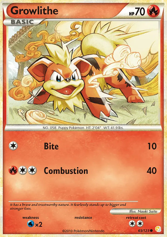 Growlithe 65 HeartGold SoulSilver Pokesingles