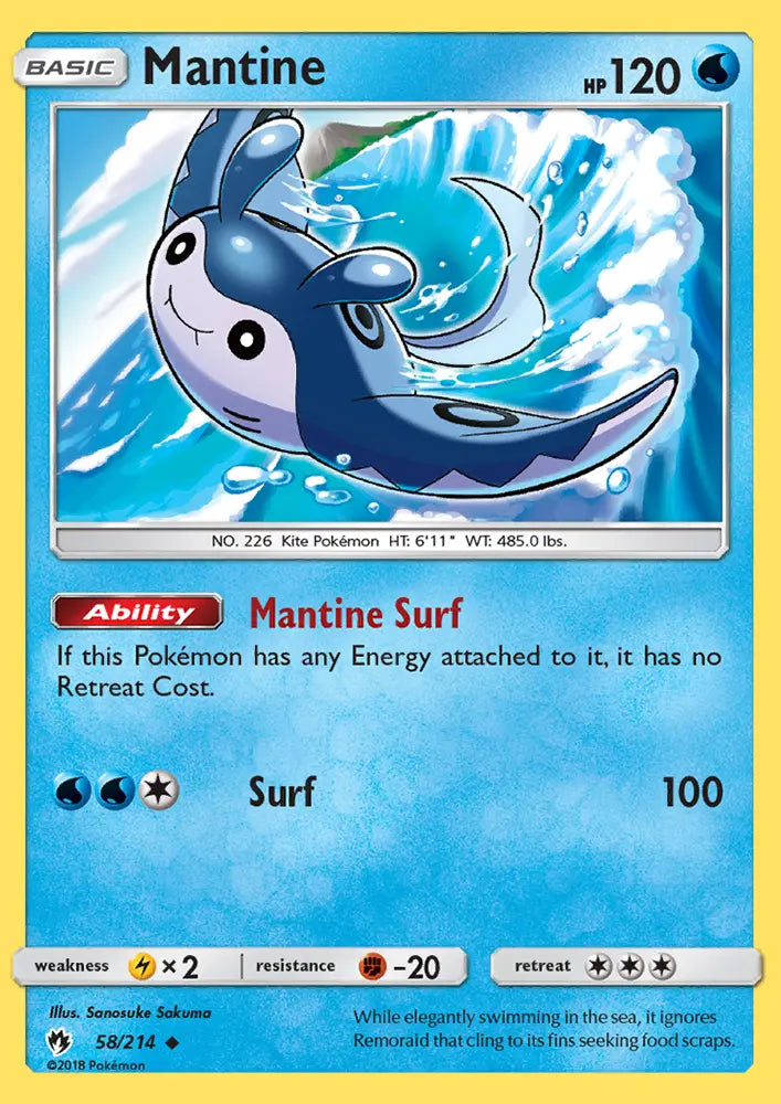Mantine 58 Lost Thunder Pokesingles