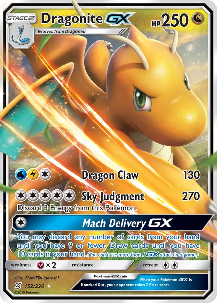 Dragonite GX 152 Unified Minds Pokesingles