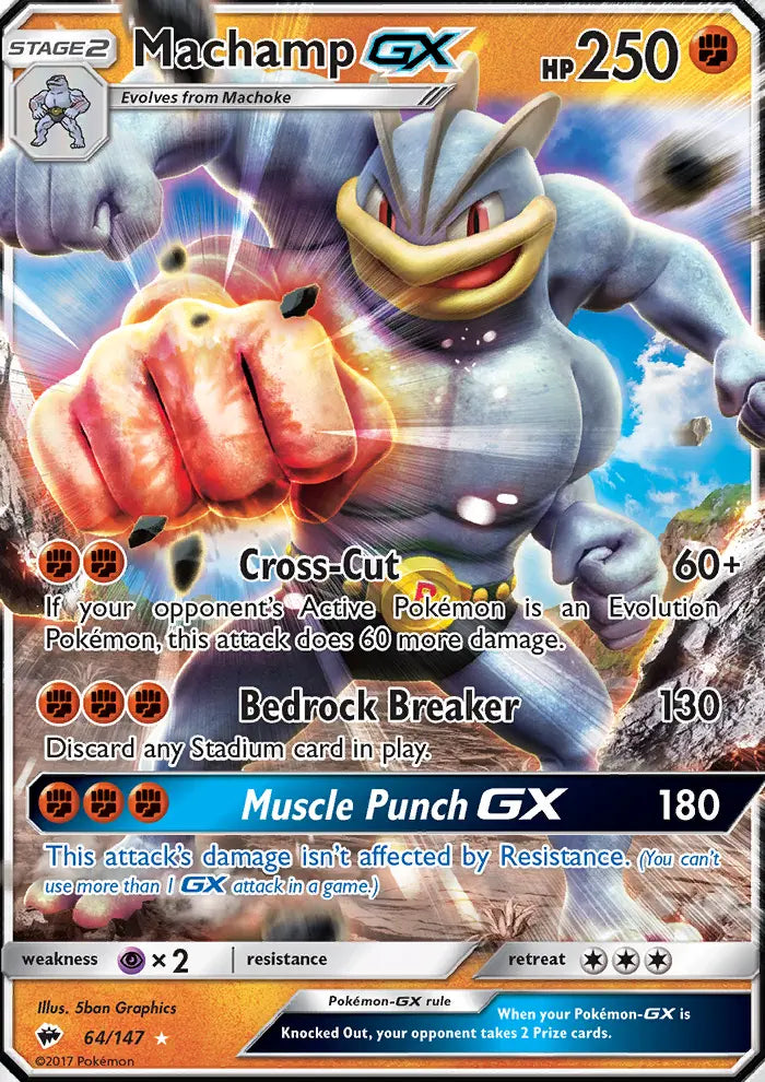 Machamp GX 64 Burning Shadows Pokesingles