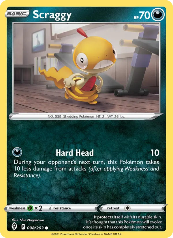 Scraggy 98 Evolving Skies Pokesingles
