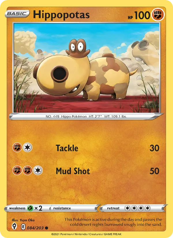 Hippopotas 84 Evolving Skies Pokesingles
