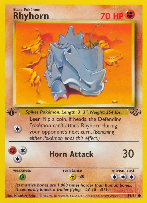 Rhyhorn 61 Jungle Pokesingles