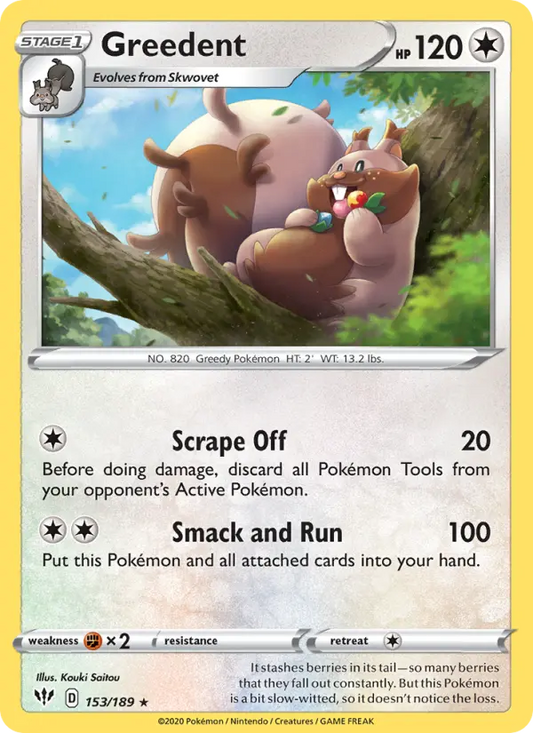 Greedent 153 Darkness Ablaze Pokesingles