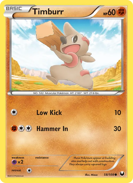 Timburr 58 Dark Explorers Pokesingles