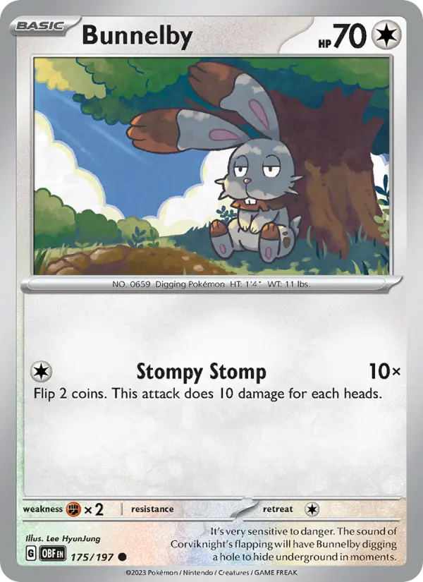 Bunnelby 175 Obsidian Flames Pokesingles