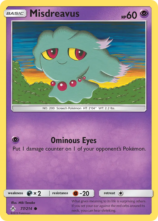 Misdreavus 77 Unbroken Bonds Pokesingles