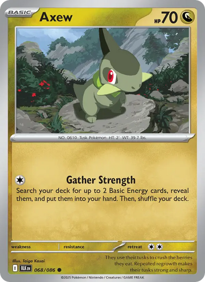Axew 68 Black Bolt Pokesingles