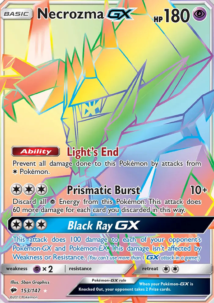 Necrozma GX 153 Burning Shadows Pokesingles