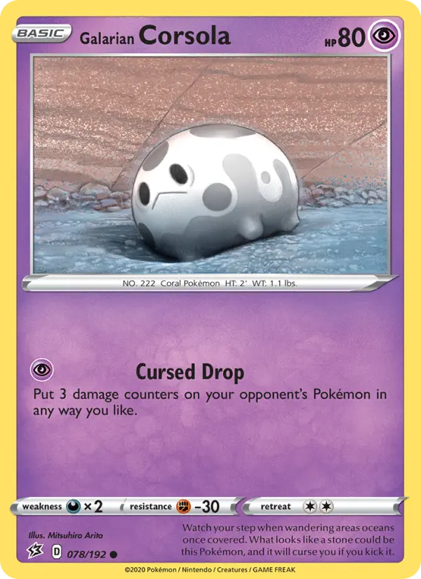 Galarian Corsola 78 Rebel Clash Pokesingles