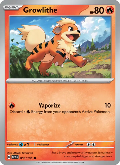 Growlithe 58 151 Pokesingles