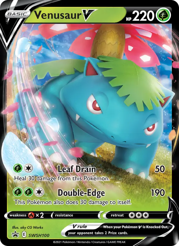Venusaur V SWSH100 SWSH Black Star Promos Pokesingles