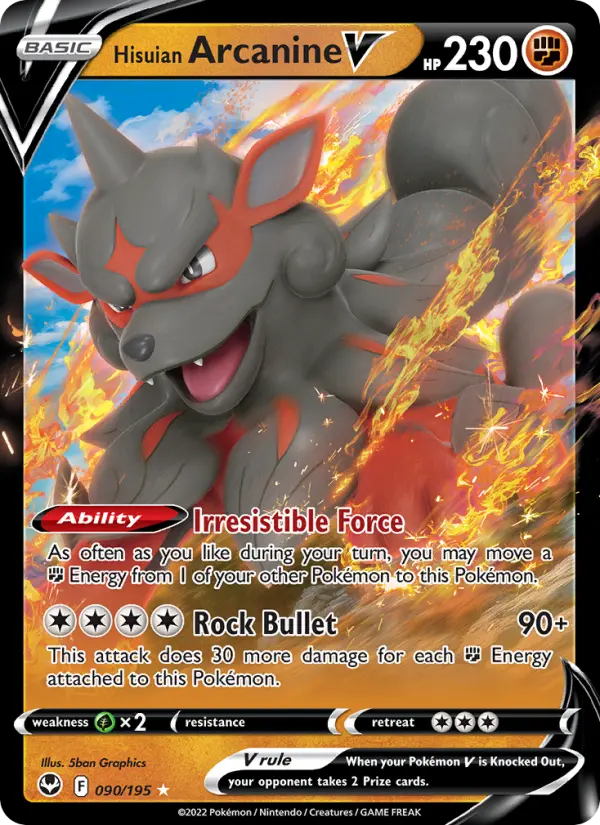 Hisuian Arcanine V 90 Silver Tempest Pokesingles