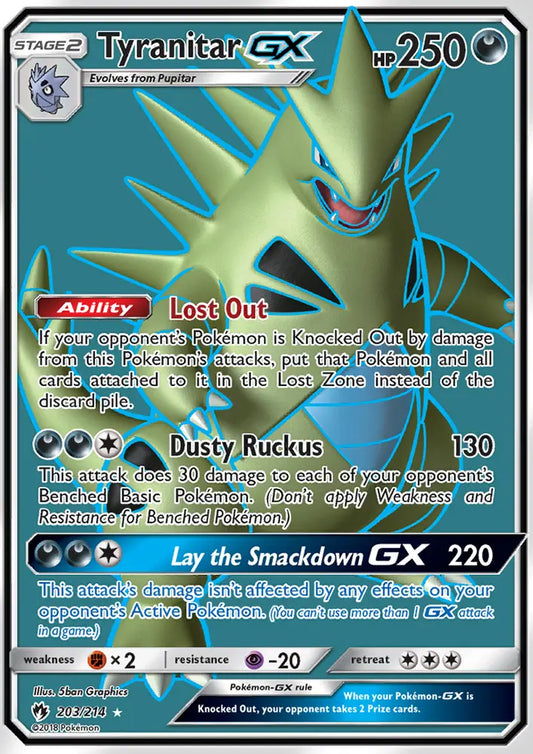 Tyranitar GX 203 Lost Thunder Pokesingles