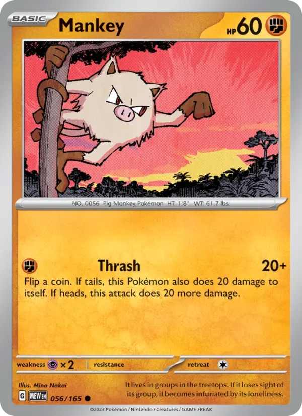 Mankey 56 151 Pokesingles