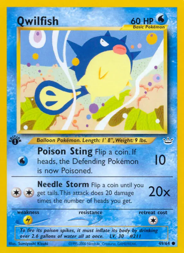 Qwilfish 49 Neo Revelation Pokesingles