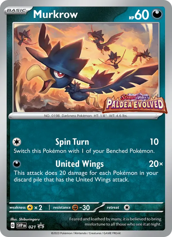 Murkrow 21 SVP Black Star Promos Pokesingles