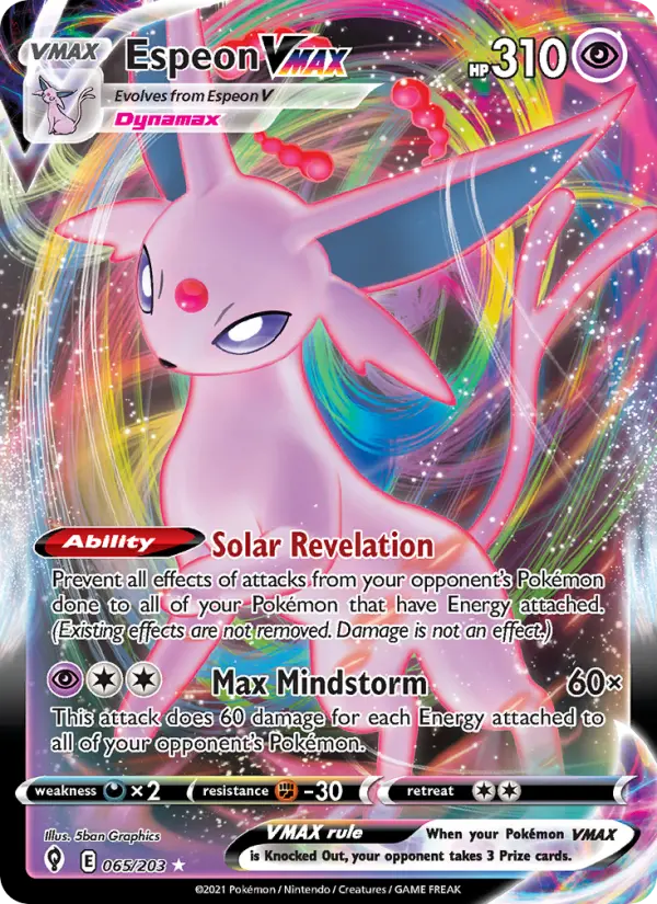Espeon VMAX 65 Evolving Skies Pokesingles