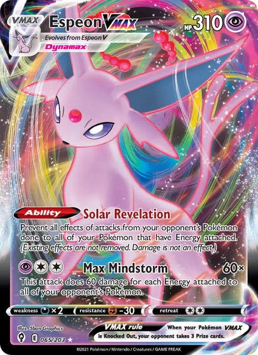 Espeon VMAX 65 Evolving Skies Pokesingles