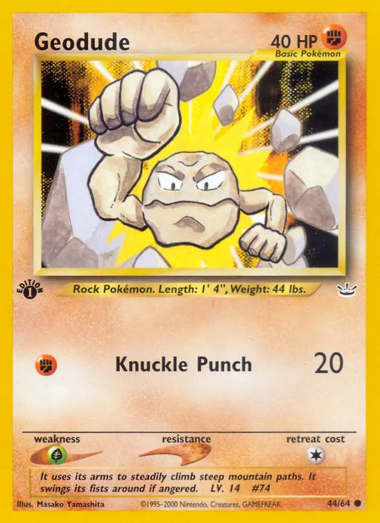 Geodude 44 Neo Revelation Pokesingles