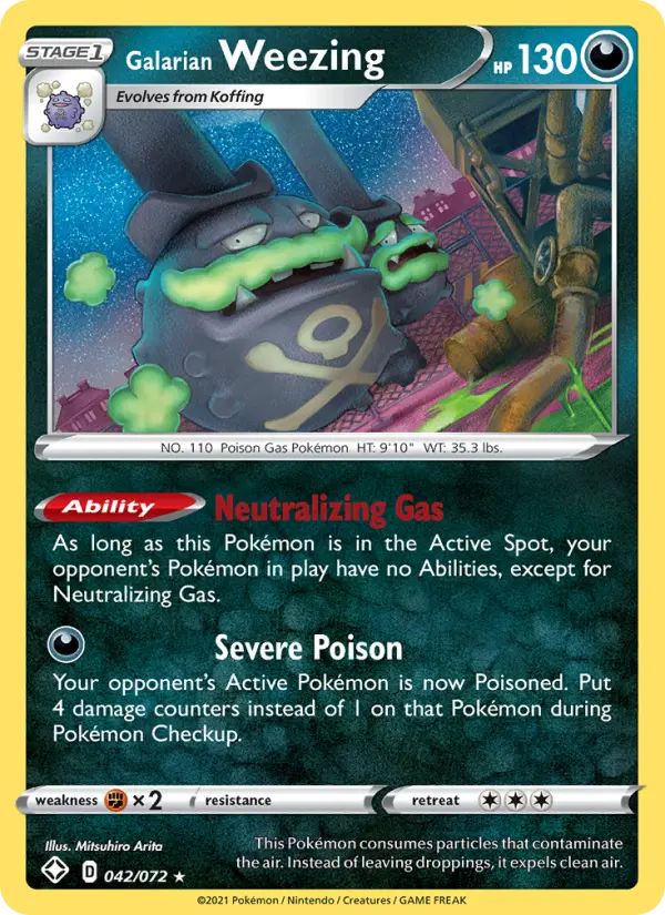 Galarian Weezing 42 Shining Fates Pokesingles