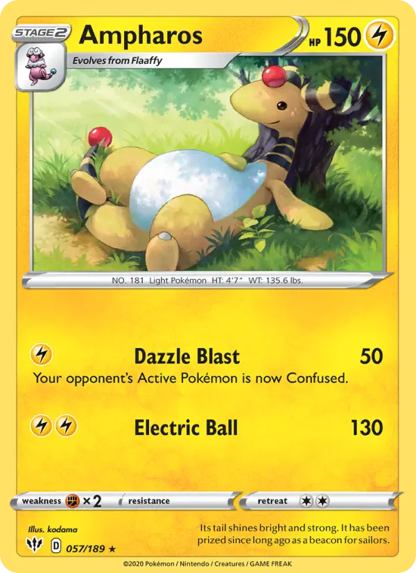 Ampharos 57 Darkness Ablaze Pokesingles