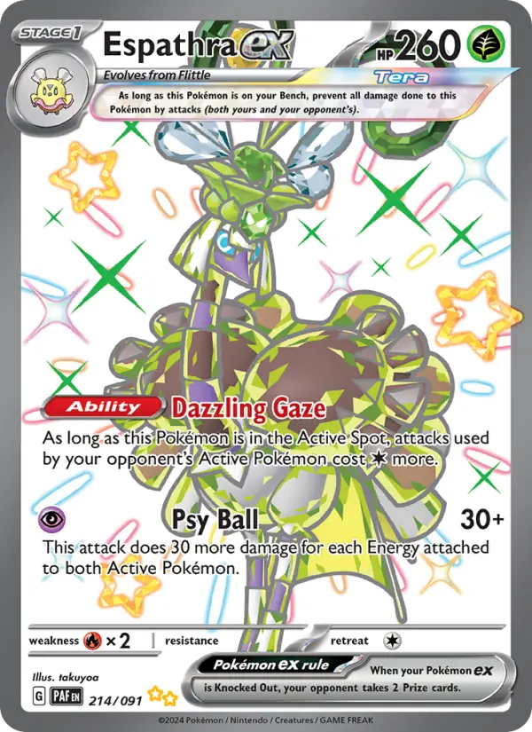 Espathra ex 214 Paldean Fates Pokesingles
