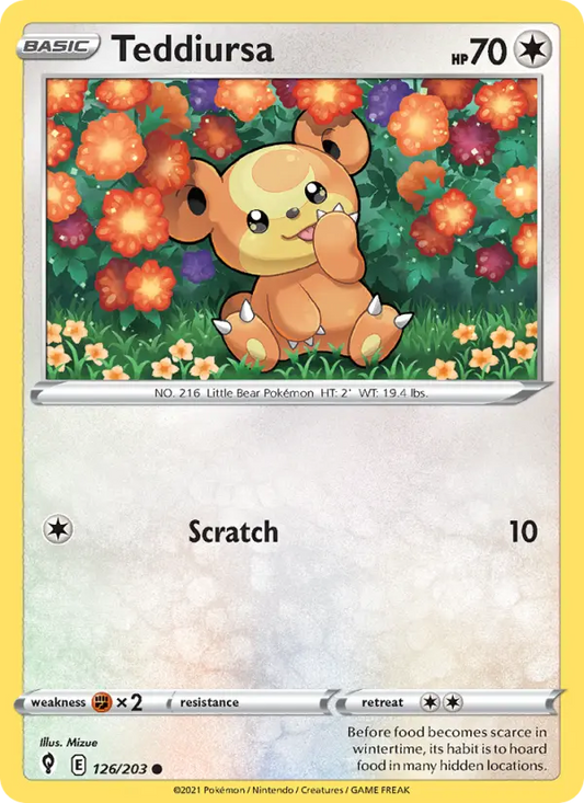 Teddiursa 126 Evolving Skies Pokesingles