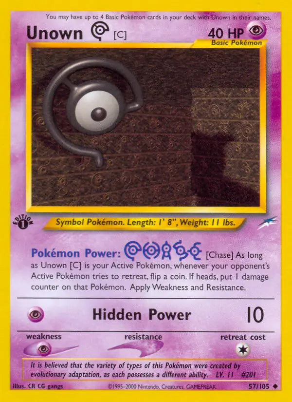 Unown [C] 57 Neo Destiny Pokesingles
