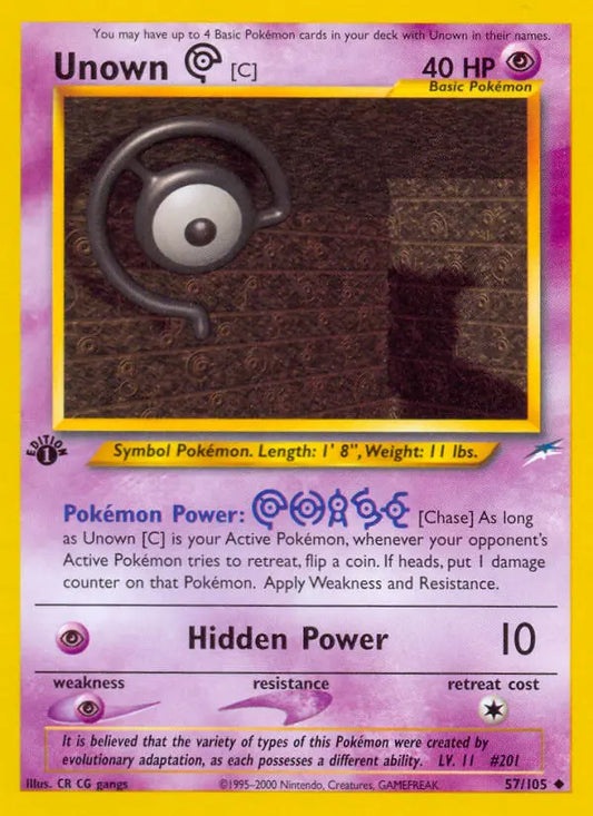 Unown [C] 57 Neo Destiny Pokesingles