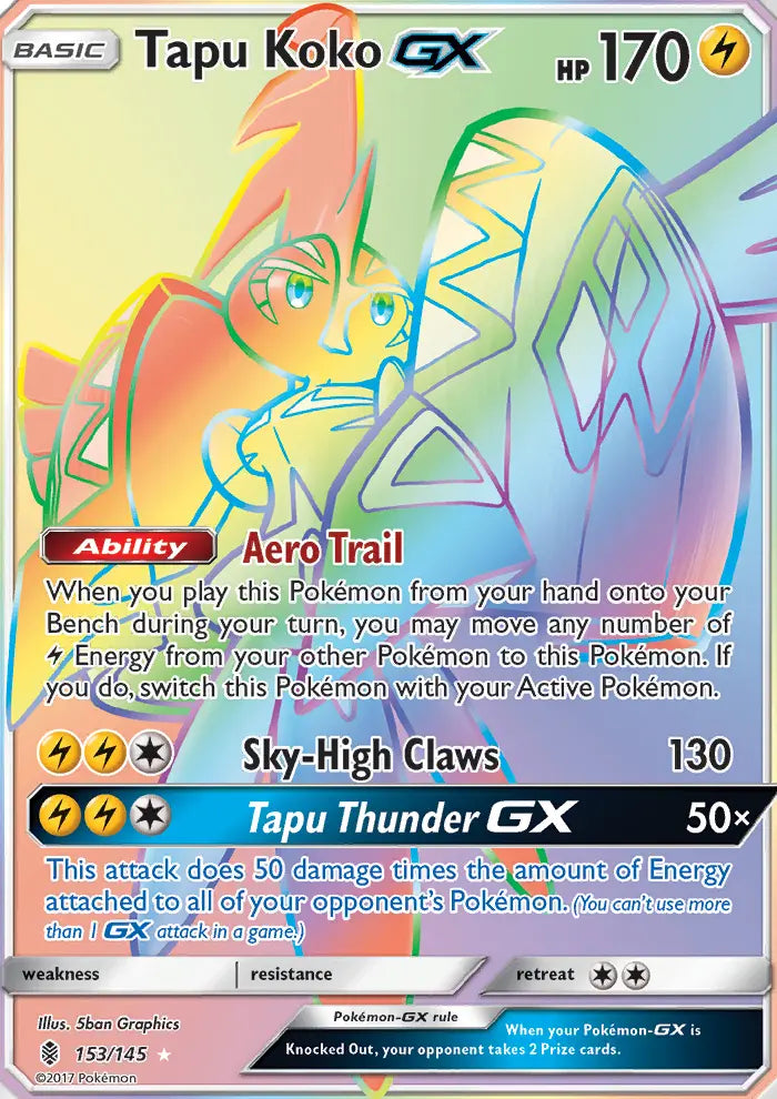 Tapu Koko GX 153 Guardians Rising Pokesingles