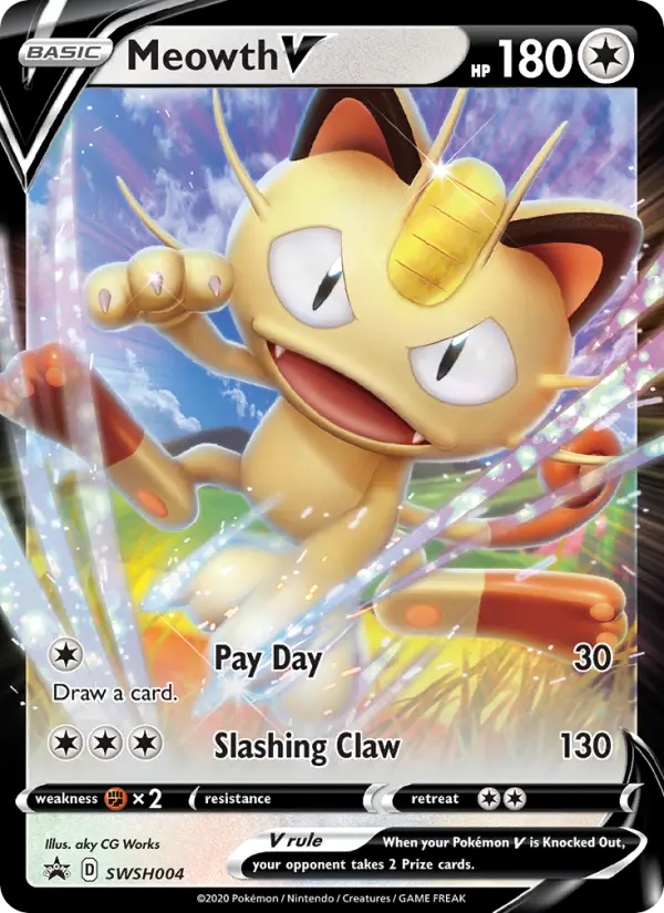 Meowth V SWSH004 SWSH Black Star Promos Pokesingles