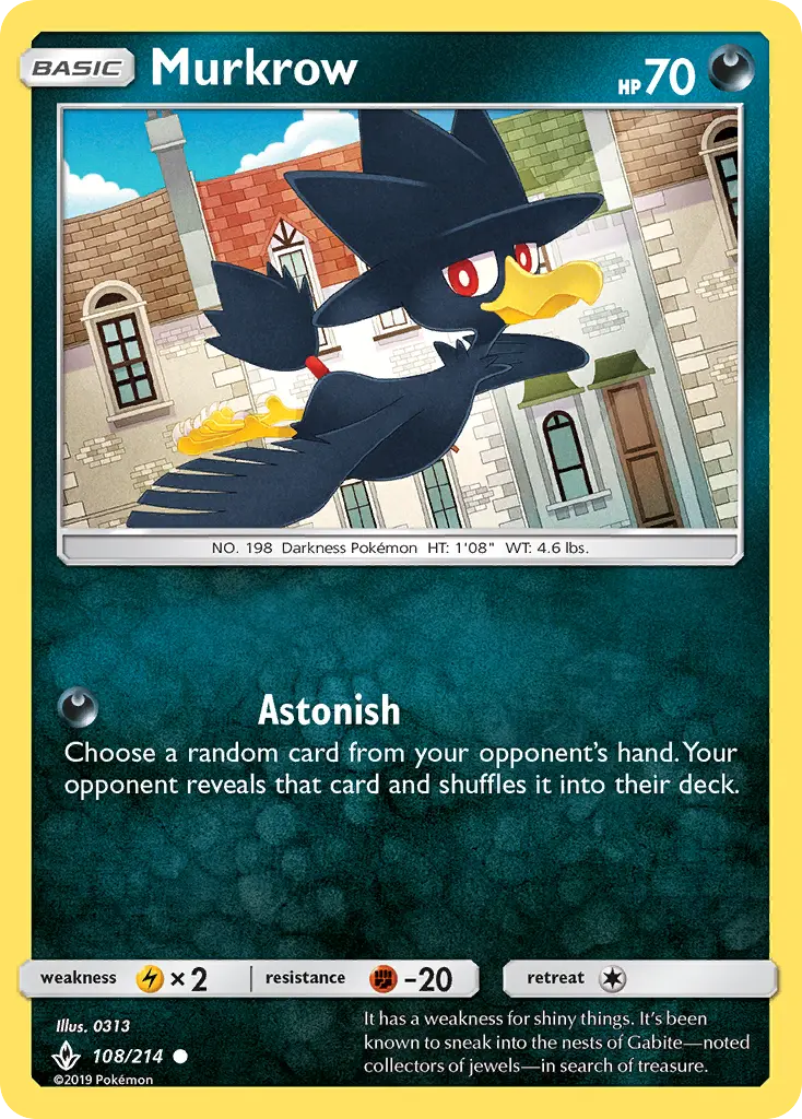 Murkrow 108 Unbroken Bonds Pokesingles