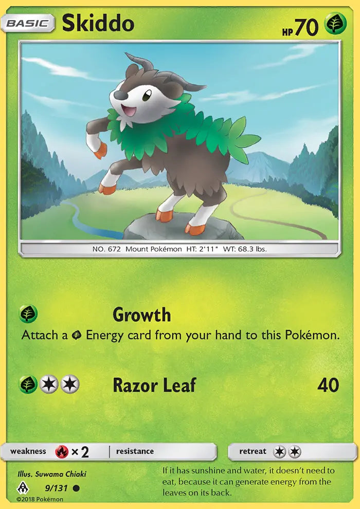 Skiddo 9 Forbidden Light Pokesingles