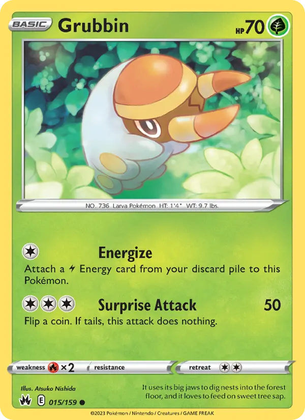 Grubbin 15 Crown Zenith Pokesingles