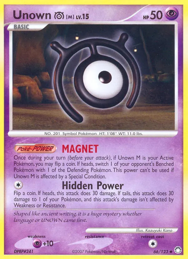 Unown M 66 Mysterious Treasures Pokesingles