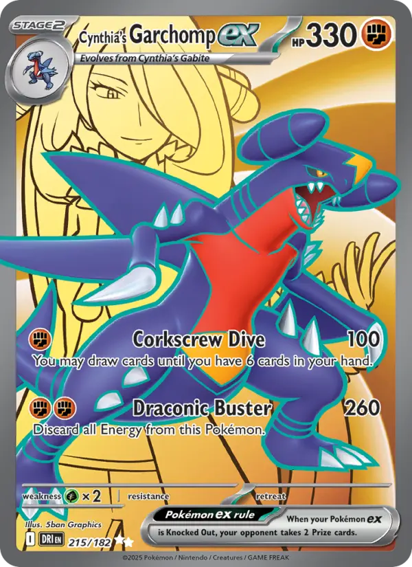 Cynthia's Garchomp ex 215 Destined Rivals Pokesingles
