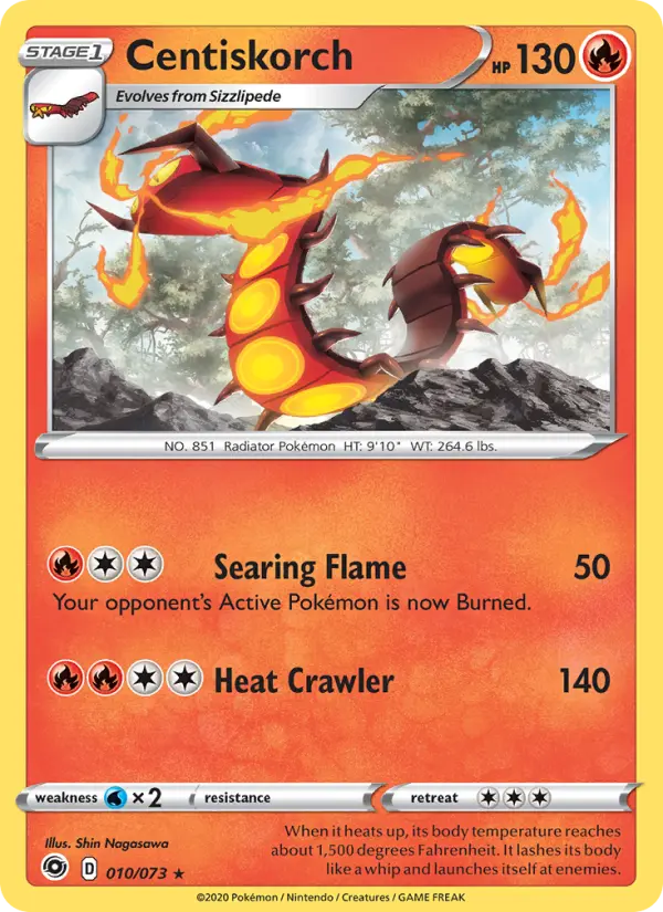 Centiskorch 10 Champion's Path Pokesingles