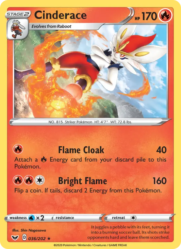 Cinderace 36 Sword & Shield Pokesingles
