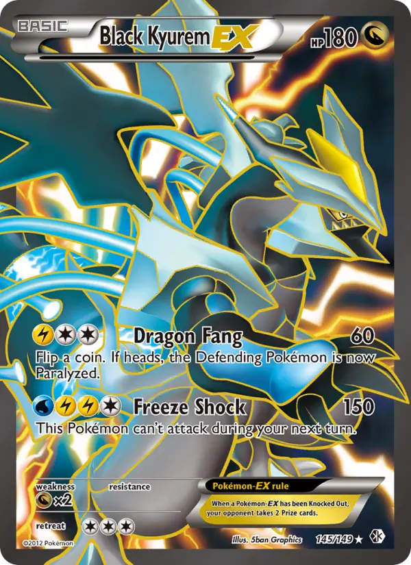 Black Kyurem-EX 145 Boundaries Crossed Pokesingles