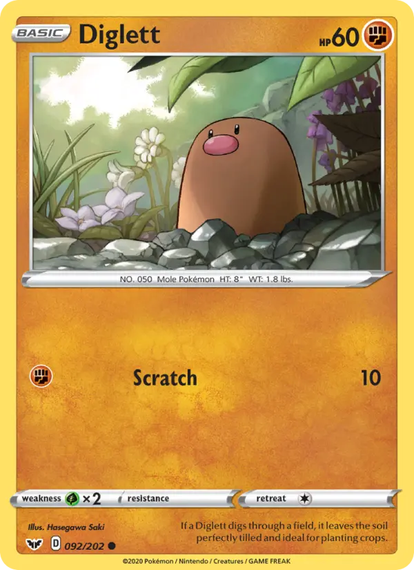 Diglett 92 Sword & Shield Pokesingles