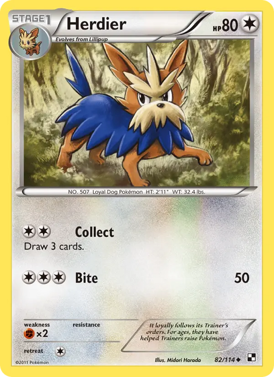 Herdier 82 Black & White Pokesingles