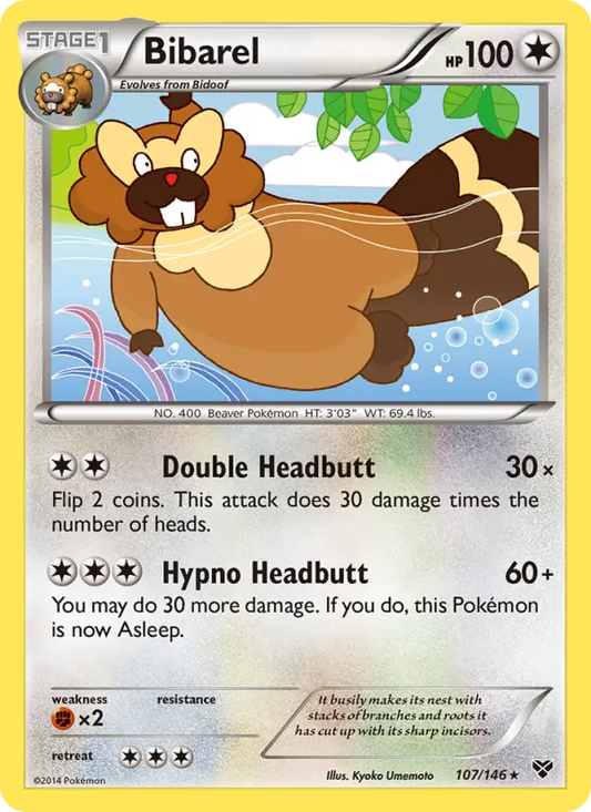Bibarel 107 XY Pokesingles