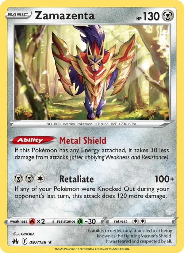 Zamazenta 97 Crown Zenith Pokesingles