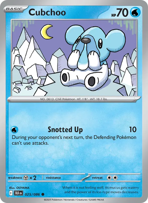 Cubchoo 25 Black Bolt Pokesingles