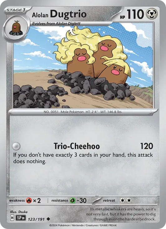 Alolan Dugtrio 123 Surging Sparks Pokesingles