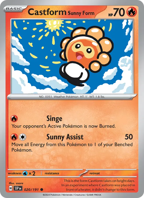 Castform Sunny Form 20 Surging Sparks Pokesingles