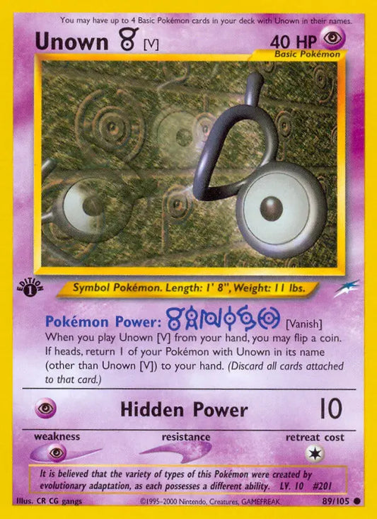Unown [V] 89 Neo Destiny Pokesingles