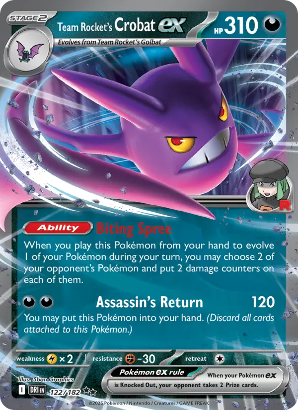 Team Rocket's Crobat ex 122 Destined Rivals Pokesingles